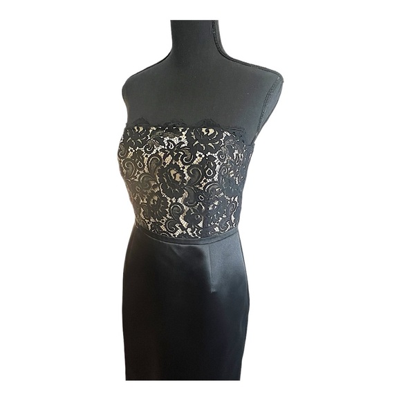 ANN TAYLOR🎃🐈⬛Strapless Black Satin & Lace Prom or Evening Gown 4 - Picture 8 of 16